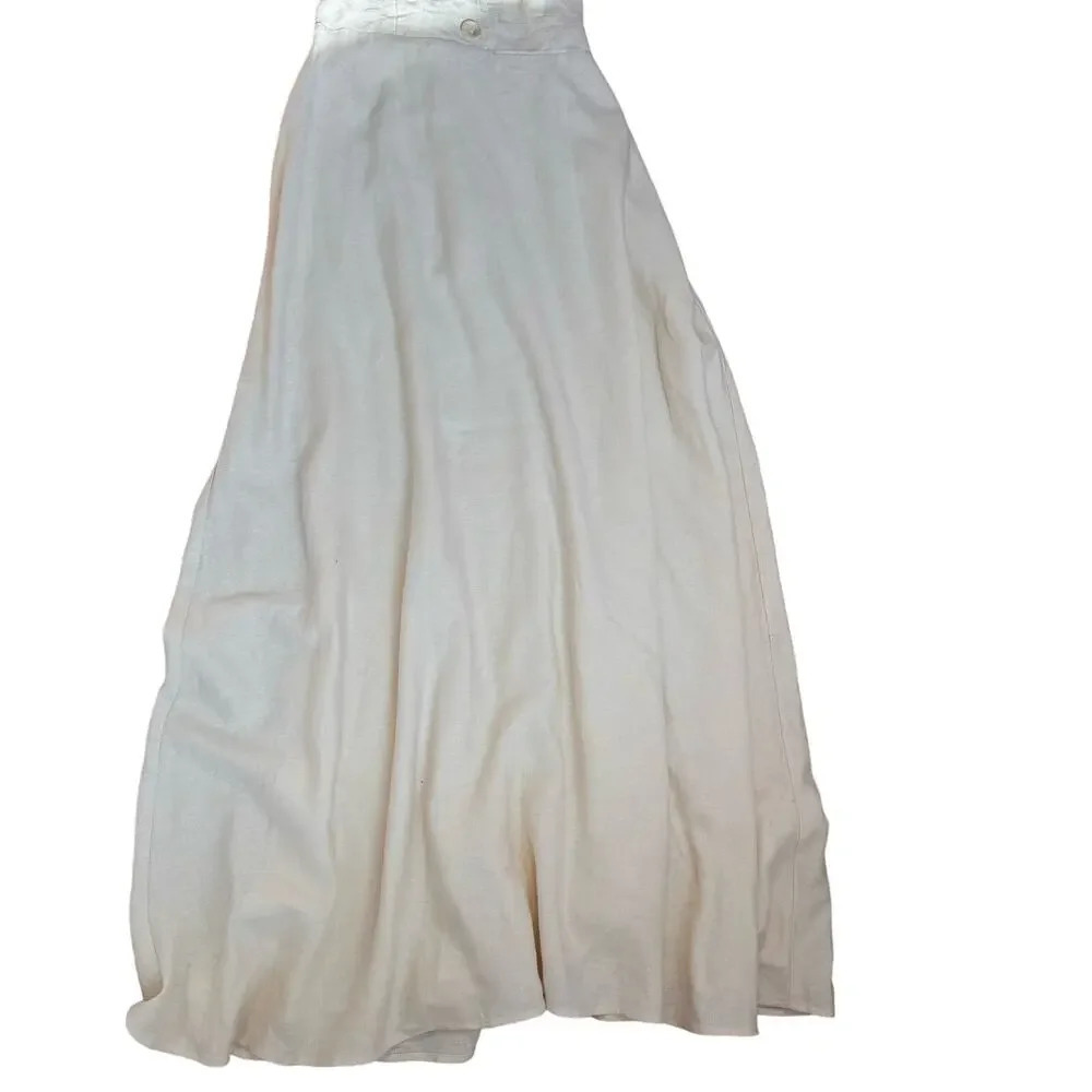 Anthropologie WeWorewhat Cream Women Button Front Linen-Blend Maxi Dress Size‎ S - Picture 6 of 10